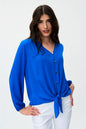 Joseph Ribkoff 231144 Front Button Tie Hem Long Sleeve Top