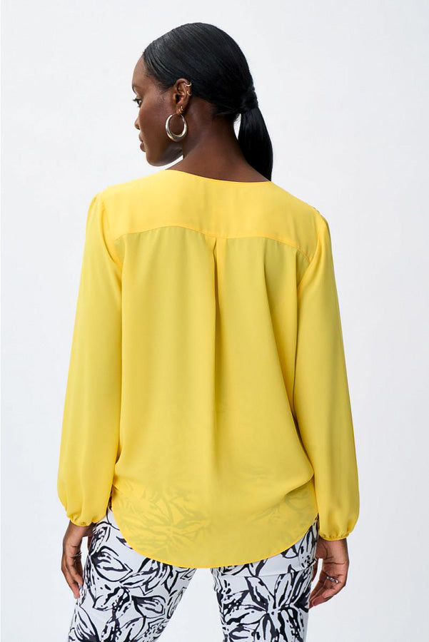 Joseph Ribkoff 231144 Front Button Tie Hem Long Sleeve Top