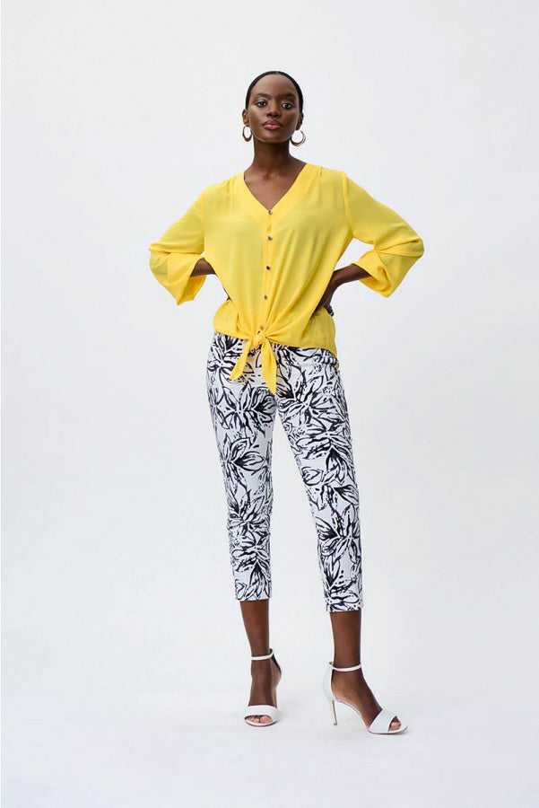 Joseph Ribkoff 231144 Front Button Tie Hem Long Sleeve Top