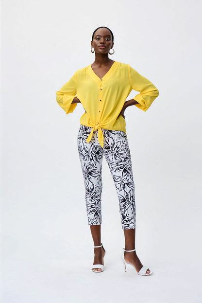 Joseph Ribkoff 231144 Front Button Tie Hem Long Sleeve Top