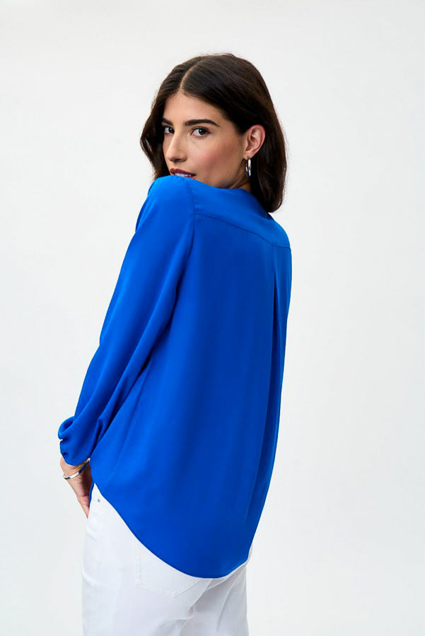 Joseph Ribkoff 231144 Front Button Tie Hem Long Sleeve Top