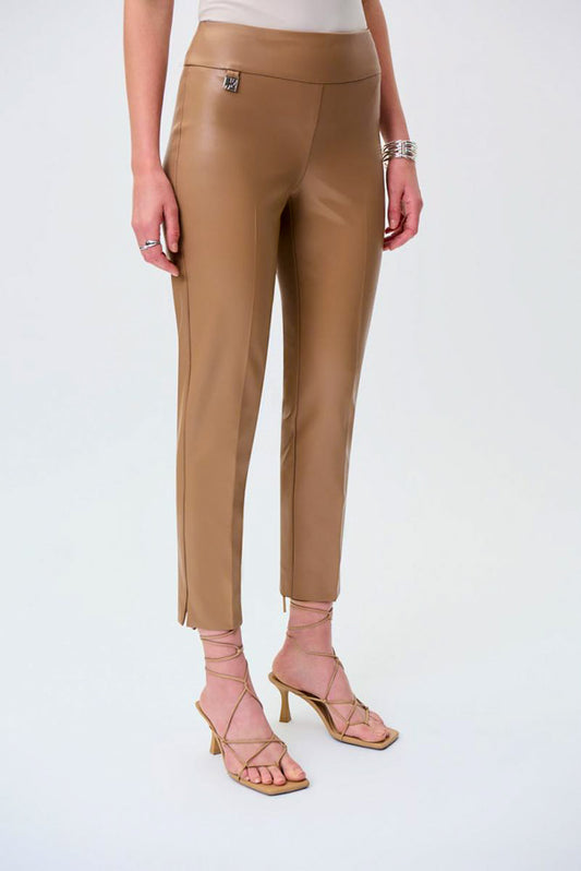 Joseph Ribkoff 231151 Faux Leather Pull-On Cropped Pants
