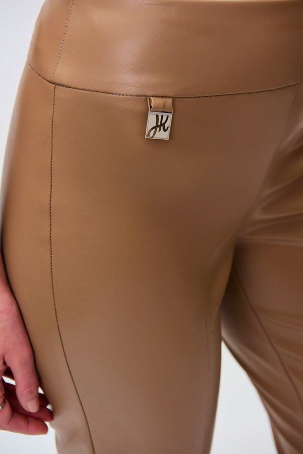 Joseph Ribkoff 231151 Faux Leather Pull-On Cropped Pants