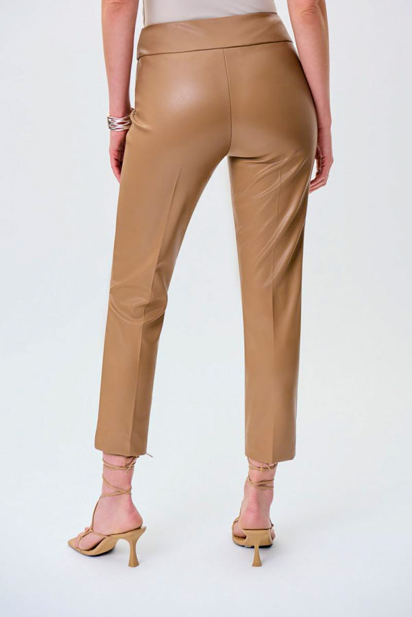 Joseph Ribkoff 231151 Faux Leather Pull-On Cropped Pants