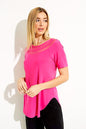 Joseph Ribkoff 231158 Mesh Detail Short Sleeve Tunic Top