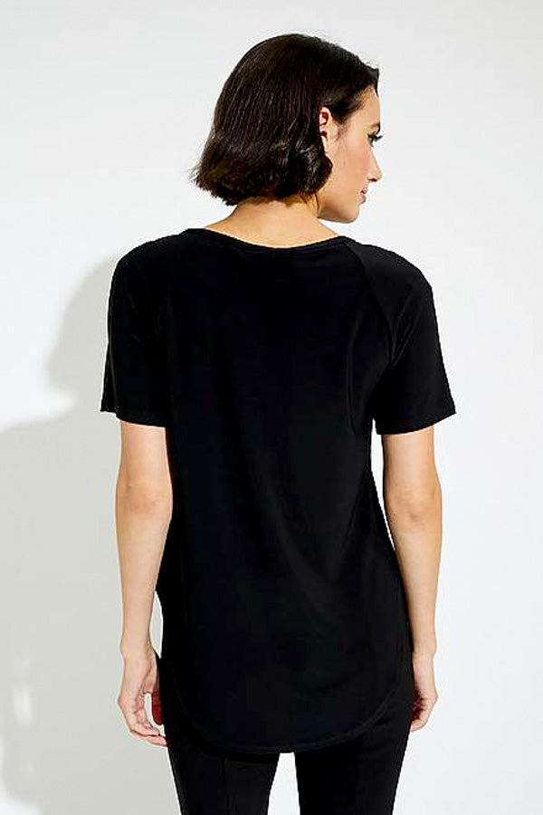 Joseph Ribkoff 231158 Mesh Detail Short Sleeve Tunic Top