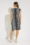 Joseph Ribkoff 231159 Black/Vanilla Mixed Animal Print Faux Wrap Dress