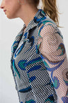 Joseph Ribkoff 231204 Vanilla/Multi-Color Retro Paisley Print Twin Set Jacket