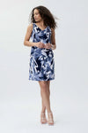 Joseph Ribkoff 231228 Midnight Blue/Multi Brushstroke Print Sleeveless Dress
