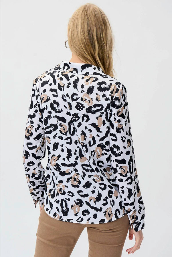 Joseph Ribkoff 231239 Vanilla/Multi Animal Print Long Sleeve Top