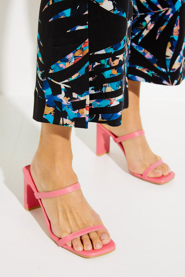 Joseph Ribkoff 231276 Black/Multi-Color Palm Leaf Print Pull On Pants