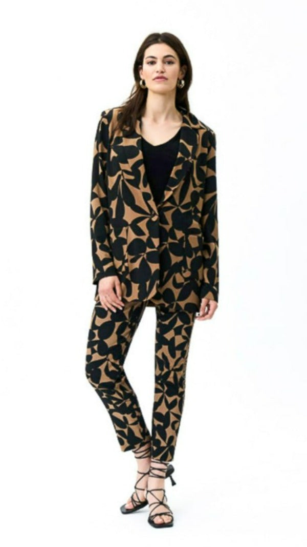Joseph Ribkoff 231279 Black/Beige Floral Print Blazer Jacket