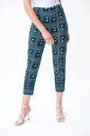 Joseph Ribkoff 231280 Black/Multi Geometric Print Pull On Capri Pants