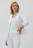 Joseph Ribkoff 231287 Textured White Ruched Sleeve Blazer Jacket