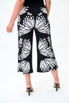 Joseph Ribkoff 231296 Black/Beige/Cream Butterfly Print Pull On Pants