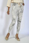 Frank Lyman 231715U Beige/Grey Leaf Print Pants