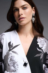 Joseph Ribkoff 231753 Black/Multi Blocked Floral Print Jacket