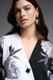 Joseph Ribkoff 231753 Black/Multi Blocked Floral Print Jacket