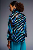 Joseph Ribkoff 231758 Black/Multi-Color Striped 3/4 Sleeve Jacket