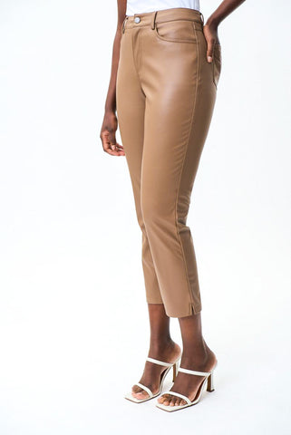 Joseph Ribkoff 231915 Faux Leather Cropped Pants