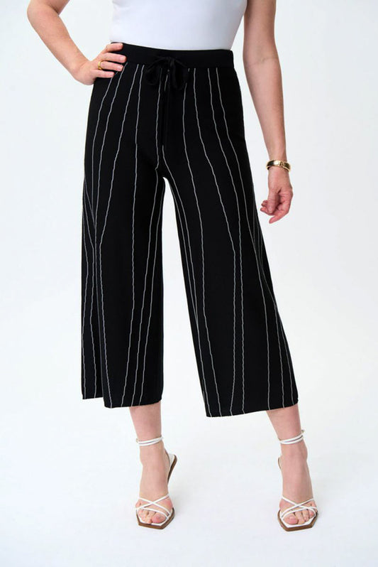 Joseph Ribkoff 231939 Black/Vanilla Striped Pull On Pants