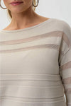 Joseph Ribkoff 231949 Moonstone Striped 3/4 Sleeve Knit Sweater Top