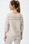 Joseph Ribkoff 231949 Moonstone Striped 3/4 Sleeve Knit Sweater Top