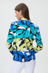 Joseph Ribkoff 232076 Black/Multi-Color Blocked Brushstroke Print Jacket
