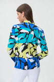 Joseph Ribkoff 232076 Black/Multi-Color Blocked Brushstroke Print Jacket