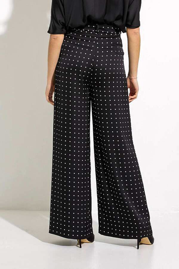 Joseph Ribkoff 232084 Black/White Polka-Dot Pleated Front Pants