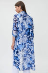 Joseph Ribkoff 232089 Blue/Vanilla Animal Print Longline Cover-Up Jacket