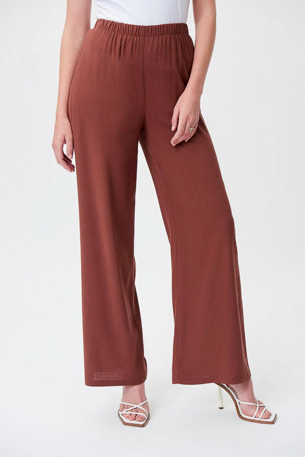 Joseph Ribkoff 232105 Espresso Pull On Wide-Leg Pants