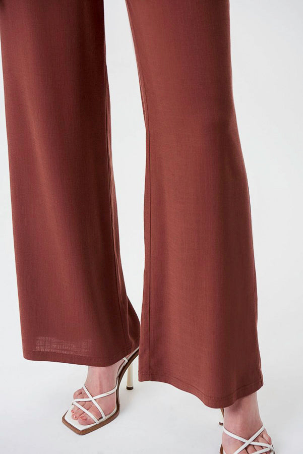 Joseph Ribkoff 232105 Espresso Pull On Wide-Leg Pants
