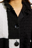 Joseph Ribkoff 232147 Black/White Color Block Textured Jacket