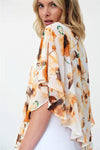 Joseph Ribkoff 232169 Vanilla/Multi Floral Split Sleeve Top