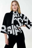Joseph Ribkoff Black/Vanilla Alphabet Print Sweater Top 223948