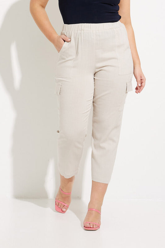 Joseph Ribkoff 232177 Moonstone Cropped Wide-Leg Cargo Pants