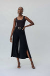 Joseph Ribkoff 232179 Black Side Split Pull On Cropped Pants