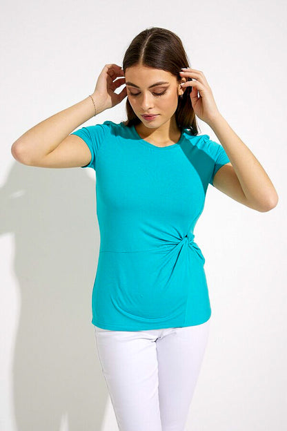 Joseph Ribkoff 232213 Twist-Front Short Sleeve Top