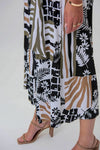 Joseph Ribkoff 232232 Vanilla/Multi-Color Floral Print Waist-Tie Culotte Pants