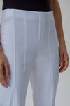 Joseph Ribkoff 232233 White Pintuck Detail Pull On Cropped Flared Pants