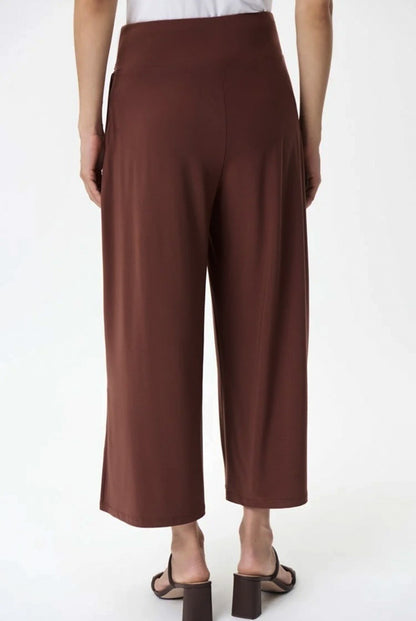 Joseph Ribkoff 232252 Espresso Side Split Cropped Wide-Leg Pants