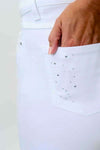 Joseph Ribkoff 232905 Studded Roll-Up Cuff Slim Cropped Jeans