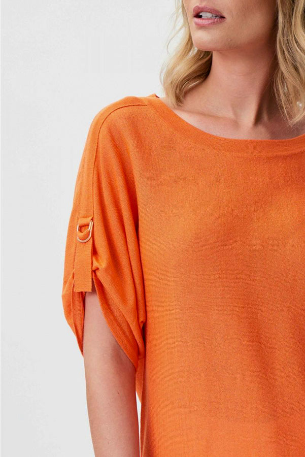 Joseph Ribkoff 232908 Roll-Tab Sleeve Soft Knit Top