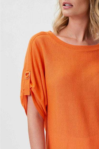 Joseph Ribkoff 232908 Roll-Tab Sleeve Soft Knit Top