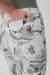 Joseph Ribkoff 232913 Vanilla/Multi-Color Brushstroke Print Pull On Jeans