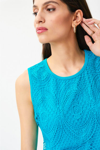 Joseph Ribkoff 232923 Lace Front Overlay Sleeveless Top