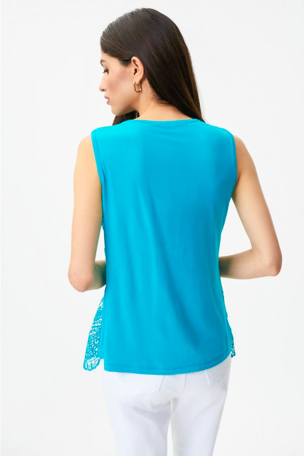 Joseph Ribkoff 232923 Lace Front Overlay Sleeveless Top