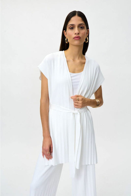 Joseph Ribkoff 232928 Vanilla Pleated Cover-Up Jacket