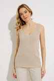 Joseph Ribkoff 232934 Moonstone Beige Knitted Fabric Two-Piece Top